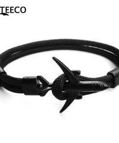 CUTEECO Men Anchor Bracelet High Quality Charm Umbrella Rope Chain Navy Sailboat Men’s And Women’s Survive Sports Metal Hook Bracelets For Men Bracelets For Women 