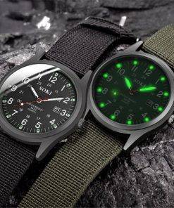 Fashion Mens Watches Luminous Hands Clock Luxury Military Sports Date Quartz Wristwatch Men Casual Nylon Watch relogio masculino My Products 