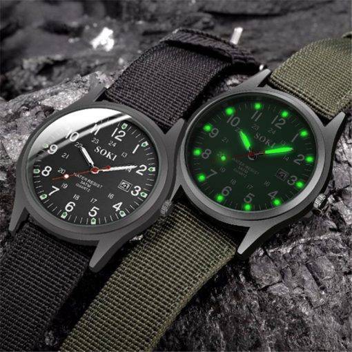 Fashion Mens Watches Luminous Hands Clock Luxury Military Sports Date Quartz Wristwatch Men Casual Nylon Watch relogio masculino My Products