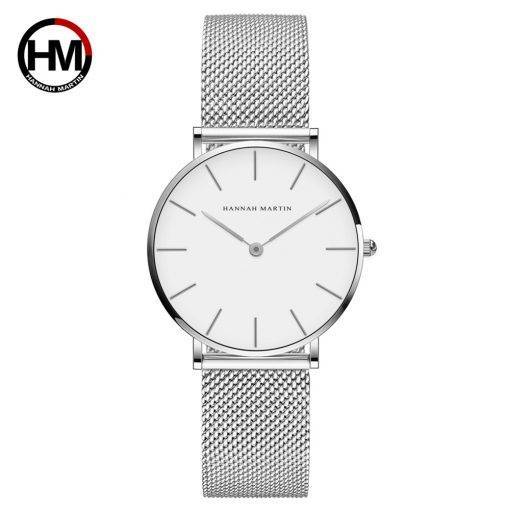 Japan Quartz Movement High Quality 36mm Hannah Martin Women Stainless Steel Mesh Rose Gold Waterproof Ladies Watch Dropshipping My Products