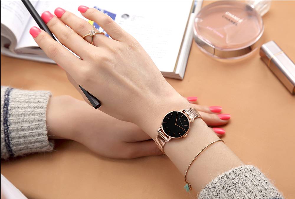 Japan Quartz Movement High Quality 36mm Hannah Martin Women Stainless Steel Mesh Rose Gold Waterproof Ladies Watch Dropshipping Japan Quartz Movement High Quality 36mm Hannah Martin Women Stainless Steel Mesh Rose Gold Waterproof Ladies Watch Dropshipping