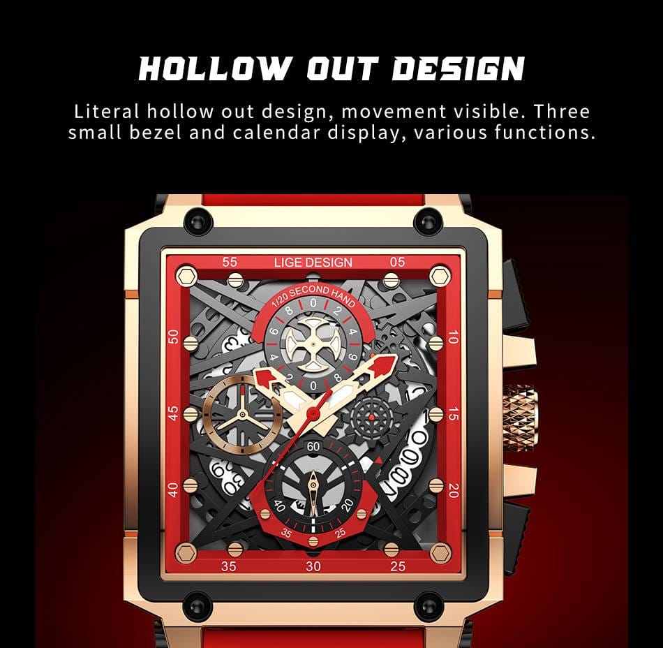 LIGE 2022 Top Brand Luxury Mens Watches Square Digital Sports Quartz Wrist Watch for Men Waterproof Stopwatch Relogio Masculino LIGE 2022 Top Brand Luxury Mens Watches Square Digital Sports Quartz Wrist Watch for Men Waterproof Stopwatch Relogio Masculino