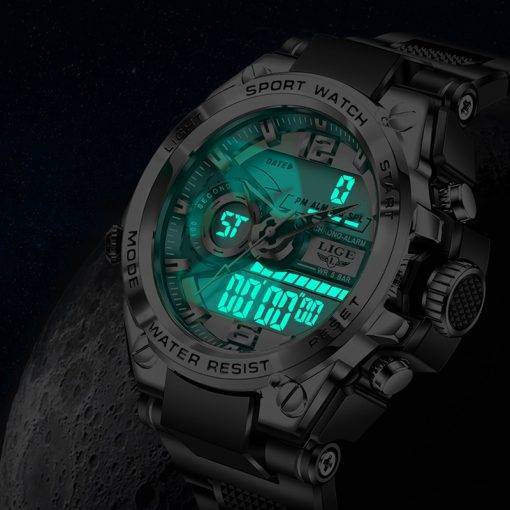 LIGE Digital Men Military Watch 50m Waterproof Wristwatch LED Quartz Clock Sport Watch Male Big Watches Men Relogios Masculino My Products