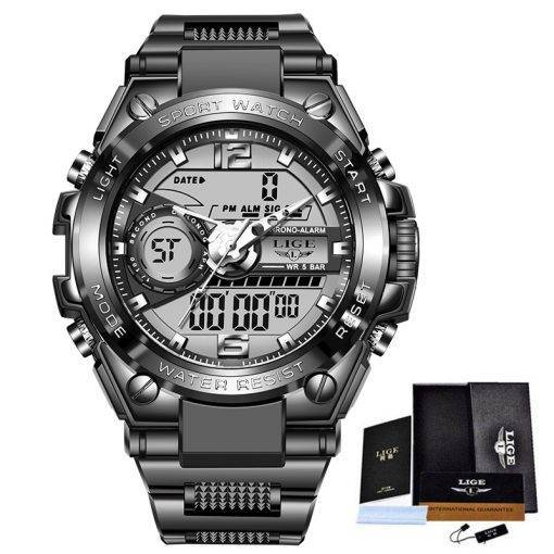 LIGE Men Military Sport Watch Quartz Watches Sports Watches