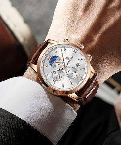 LIGE Men Watch Luxury Leather Waterproof Sport Quartz Wristwatch Chronograph Military Watch for Men Relogio Masculino Men‘s Gift Quartz Watches