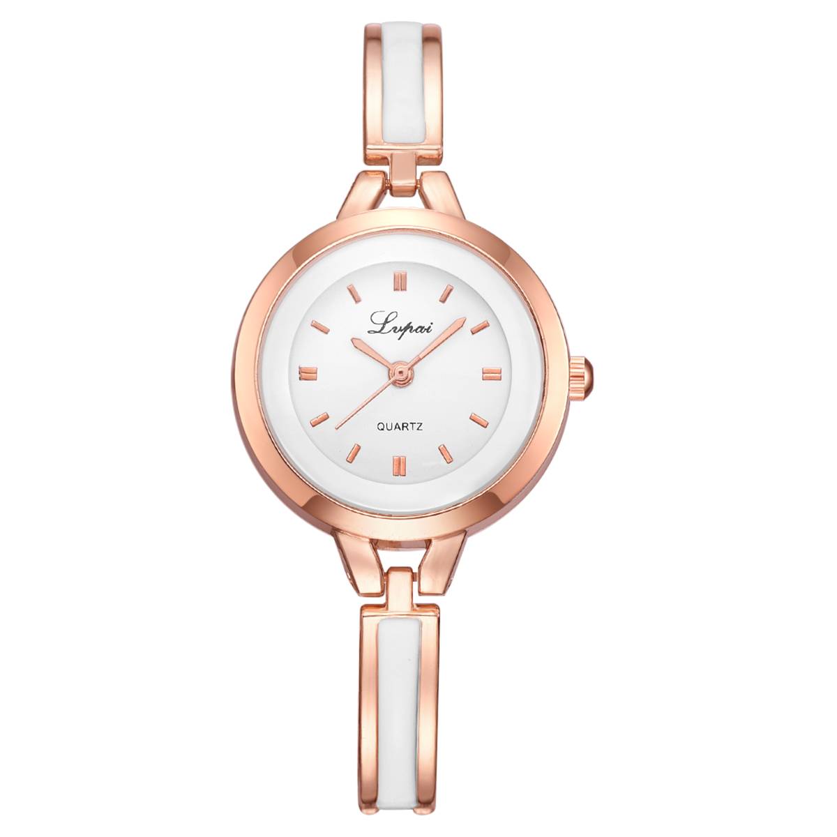 Lvpai Brand Watches Women Luxury Rose Gold Silver Bracelet Wristwatch Ladies Alloy Simple Casual Quartz Watches Clock