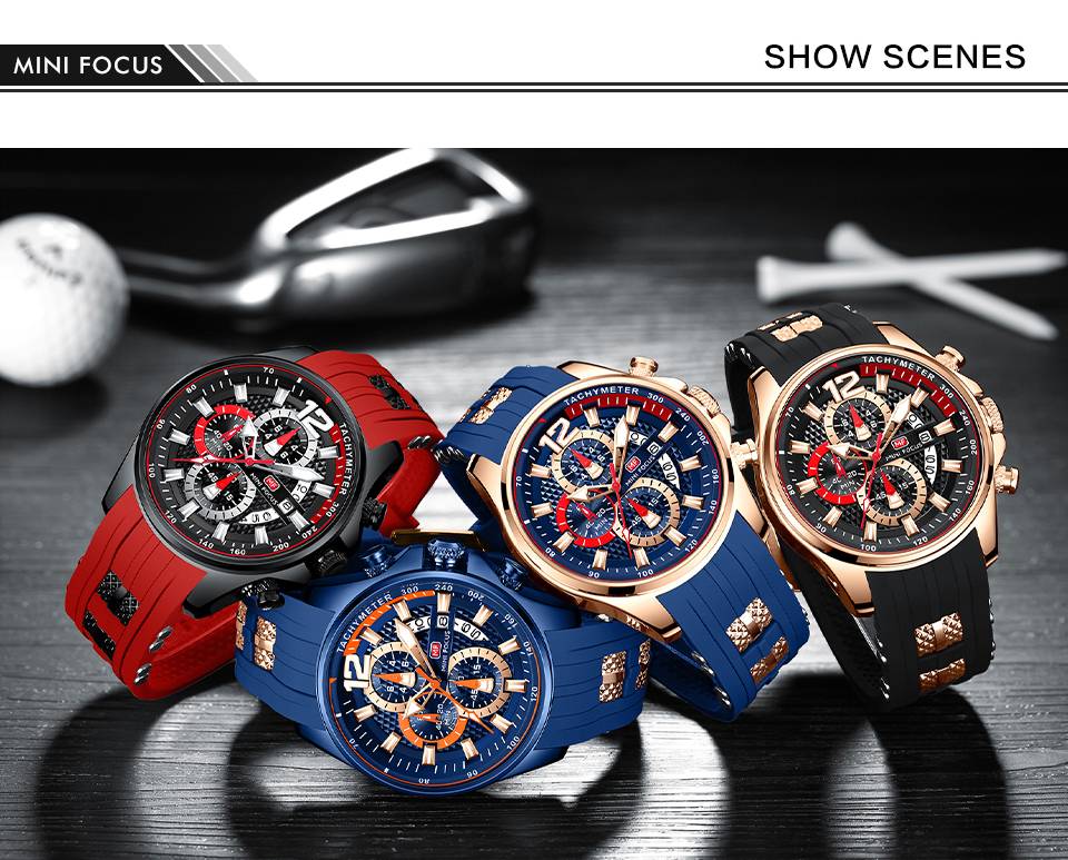 MINI FOCUS Fashion Men's Watches Top Brand Luxury Quartz Waterproof Sports Clock Wristwatch Relogio Masculino Red Silicone Strap MINI FOCUS Fashion Men's Watches Top Brand Luxury Quartz Waterproof Sports Clock Wristwatch Relogio Masculino Red Silicone Strap
