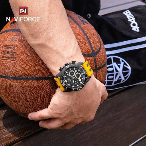 NAVIFORCE Silicone Strap Military Sport Chronograph Watche Quartz Watches Sports Watches