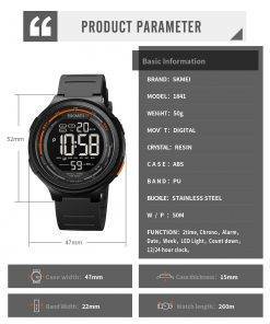 SKMEI Creative LED Electronic Sport Watches Count Down Stopwatch Clock 5Bar Waterproof Men Wristwatch montre homme Watch 1841 My Products 