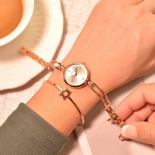 Women Bracelet Watches Luxury Fashion Rose Gold Alloy Small Quartz Watch Qualities Simple Ladies Wristwatches Female Chain Clock My Products