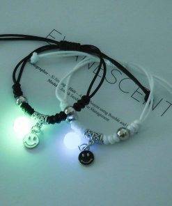 2PC/Set Fashion Luminous Moon Star Bracelet Couple Adjustable Rope Matching Friend Bracelets Love Gifts Jewelry Bracelets For Women