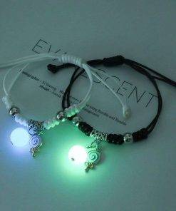 2PC/Set Fashion Luminous Moon Star Bracelet Couple Adjustable Rope Matching Friend Bracelets Love Gifts Jewelry Bracelets For Women