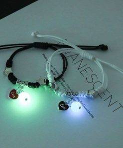 2PC/Set Fashion Luminous Moon Star Bracelet Couple Adjustable Rope Matching Friend Bracelets Love Gifts Jewelry Bracelets For Women