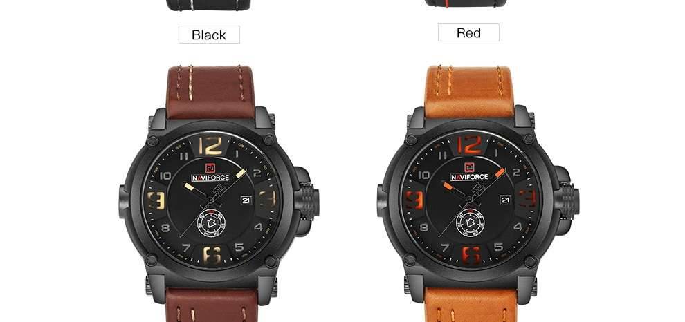 Top Brand Luxury NAVIFORCE Men Sports Watches Men's Army Military Leather Quartz Watch Male Waterproof Clock Relogio Masculino