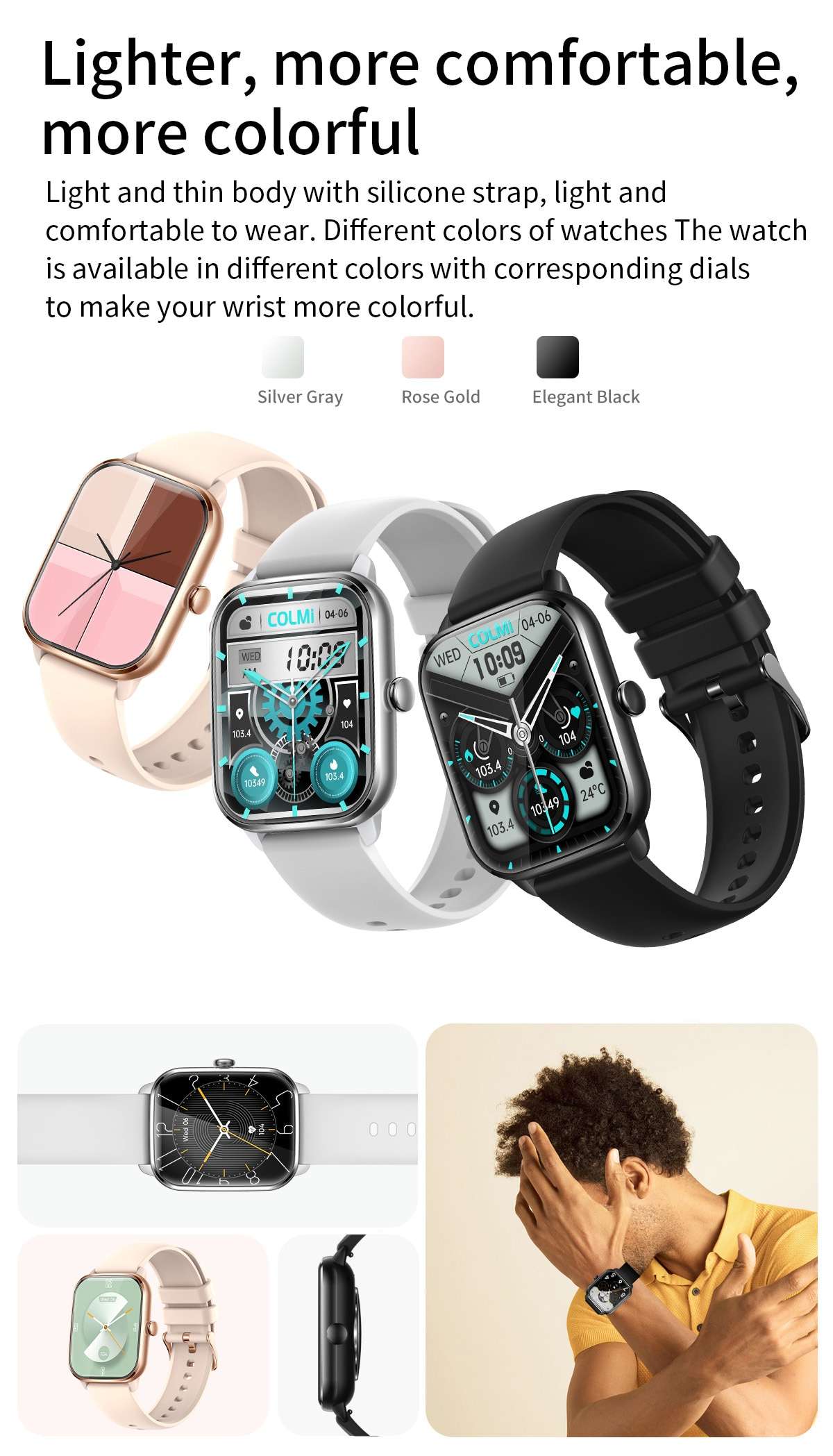 COLMI C61 Smartwatch 1.9 inch Full Screen Bluetooth Calling Heart Rate Sleep Monitor 100+ Sport Models Smart Watch For Men Women COLMI C61 Smartwatch 1.9 inch Full Screen Bluetooth Calling Heart Rate Sleep Monitor 100+ Sport Models Smart Watch For Men Women