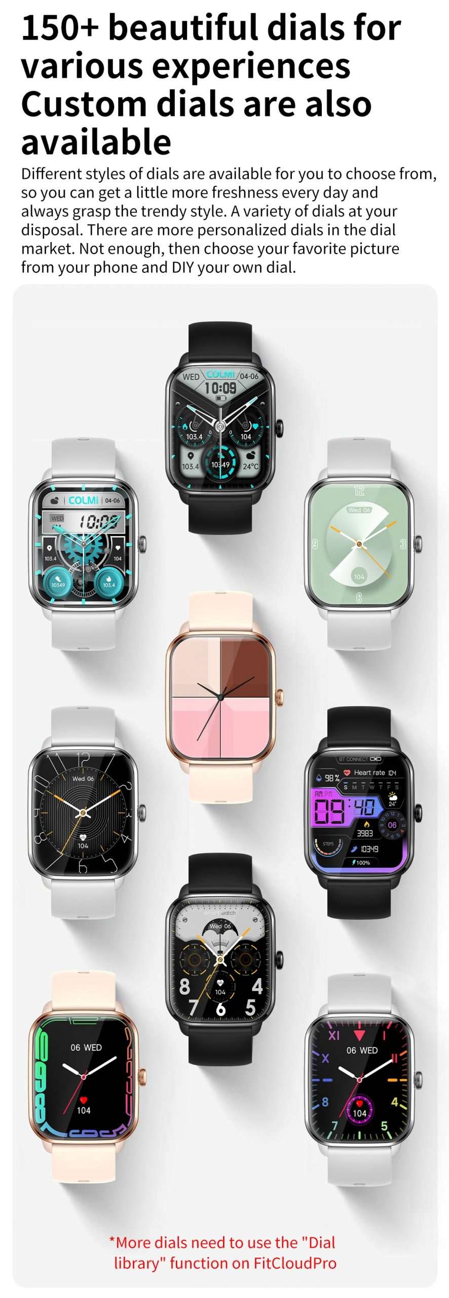 COLMI C61 Smartwatch 1.9 inch Full Screen Bluetooth Calling Heart Rate Sleep Monitor 100+ Sport Models Smart Watch For Men Women COLMI C61 Smartwatch 1.9 inch Full Screen Bluetooth Calling Heart Rate Sleep Monitor 100+ Sport Models Smart Watch For Men Women