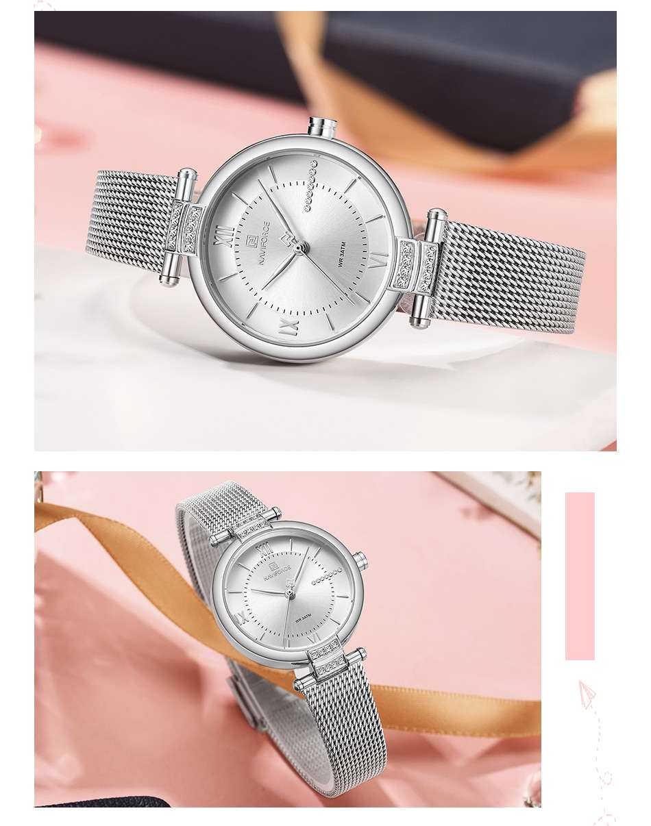 NAVIFORCE Women Watches Luxury Fashion Diamond Ladies Wristwatches Stainless Steel Mesh Strap Female Quartz Watch Girl Relogio NAVIFORCE Women Watches Luxury Fashion Diamond Ladies Wristwatches Stainless Steel Mesh Strap Female Quartz Watch Girl Relogio