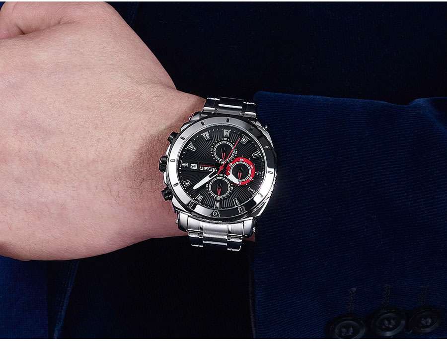Megir Watches Men 2020 Luxury Mesh Strap Business Quartz Watch for Man Top Brand Waterproof Army Sport Wrist Watches Blue Face