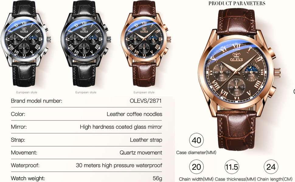 OLEVS Top Brand Mens Quartz Watch Noctilucent Business Waterproof Luxury Watch Leather Strap Relogio Masculino OLEVS Top Brand Mens Quartz Watch Noctilucent Business Waterproof Luxury Watch Leather Strap Relogio Masculino