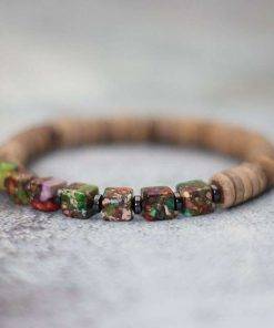 Antique Handmade Colorful Emperor Stone Bracelet Charms Hematite Wooden Mens Braclet For Armband Jewelry Homme Bracelets Bracelets 