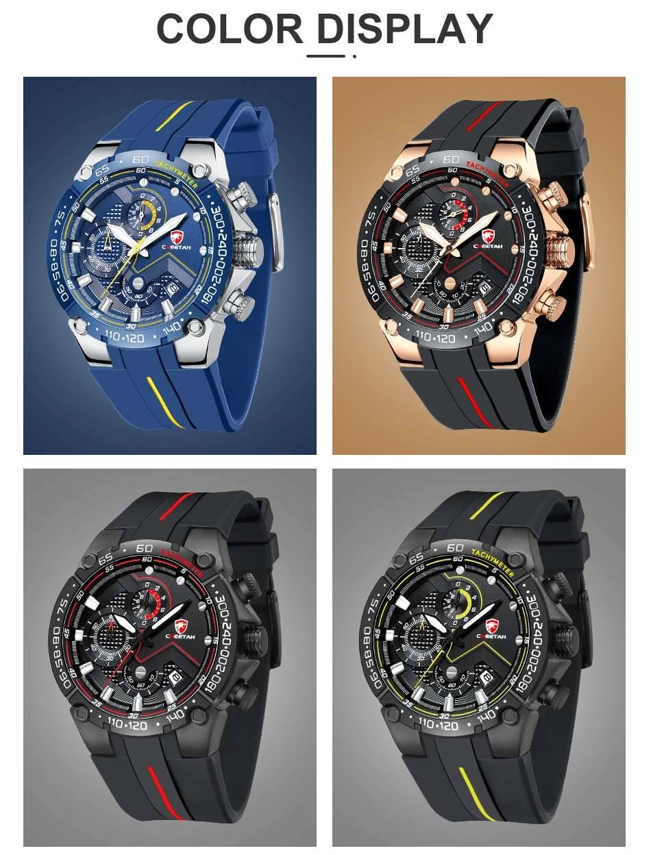 CHEETAH New Watches Mens Luxury Brand Big Dial Watch Men Waterproof Quartz Wristwatch Sports Chronograph Clock Relogio Masculino