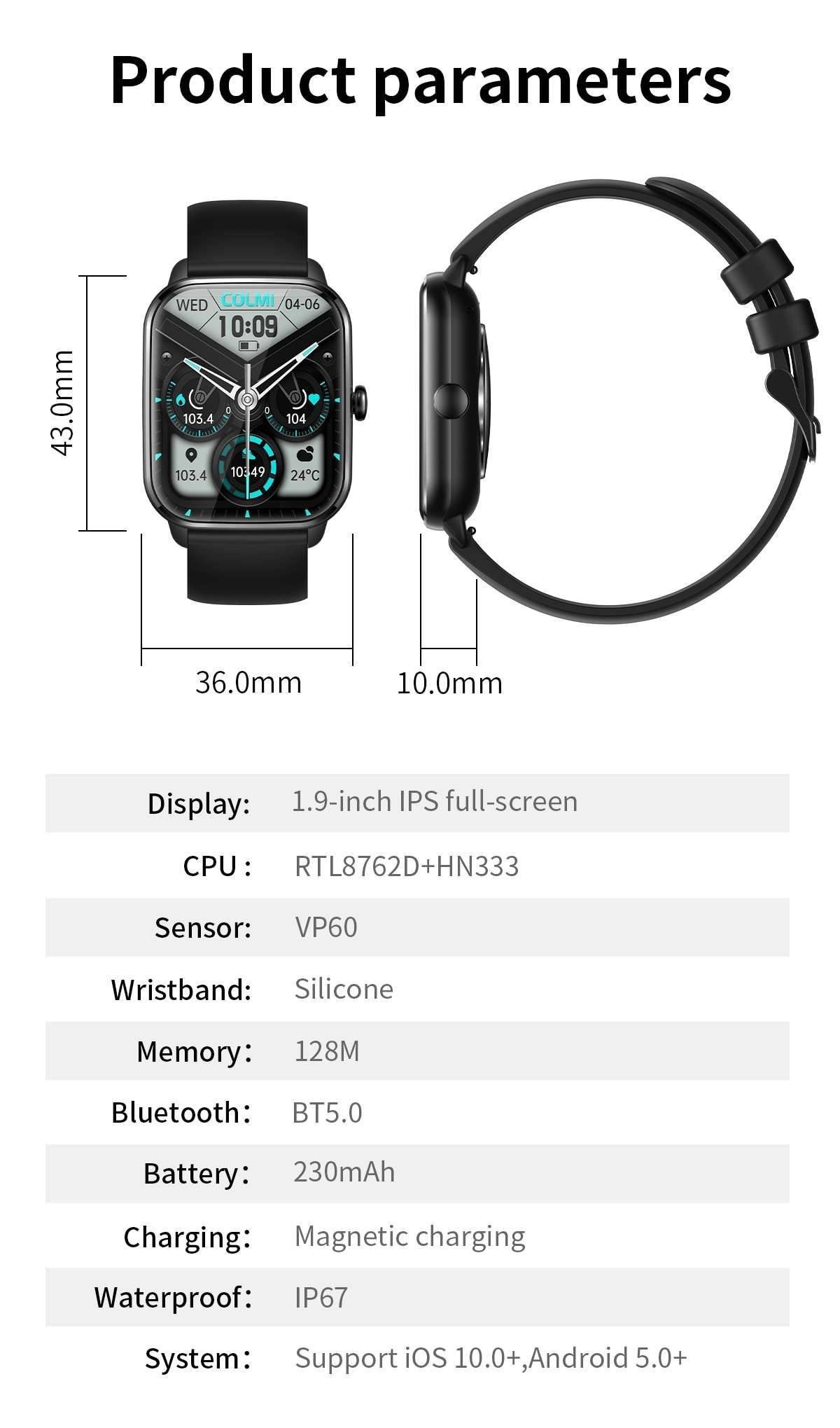 COLMI C61 Smartwatch 1.9 inch Full Screen Bluetooth Calling Heart Rate Sleep Monitor 100+ Sport Models Smart Watch For Men Women COLMI C61 Smartwatch 1.9 inch Full Screen Bluetooth Calling Heart Rate Sleep Monitor 100+ Sport Models Smart Watch For Men Women
