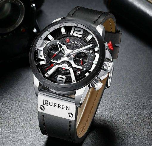 CURREN Casual Sport Watches for Men Top Brand Luxury Military Leather Wrist Watch Man Clock Fashion Chronograph Wristwatch Men Quartz Watches