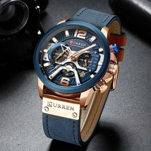 CURREN Casual Sport Watches for Men Top Brand Luxury Military Leather Wrist Watch Man Clock Fashion Chronograph Wristwatch Men Quartz Watches