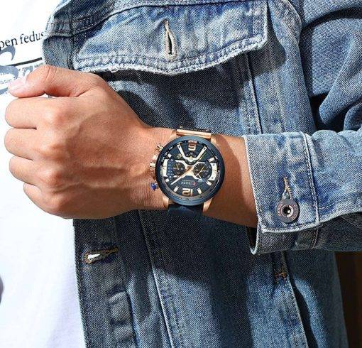CURREN Casual Sport Watches for Men Top Brand Luxury Military Leather Wrist Watch Man Clock Fashion Chronograph Wristwatch Men Quartz Watches