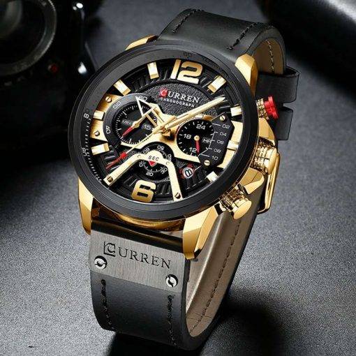 CURREN Casual Sport Watches for Men Top Brand Luxury Military Leather Wrist Watch Man Clock Fashion Chronograph Wristwatch Men Quartz Watches