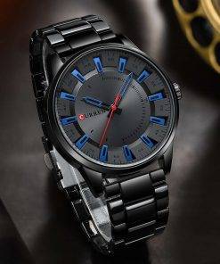 CURREN New Fashion Simple Style Men Watches Quartz Wristwatches Stainless Steel Band Clock Male Men Quartz Watches 