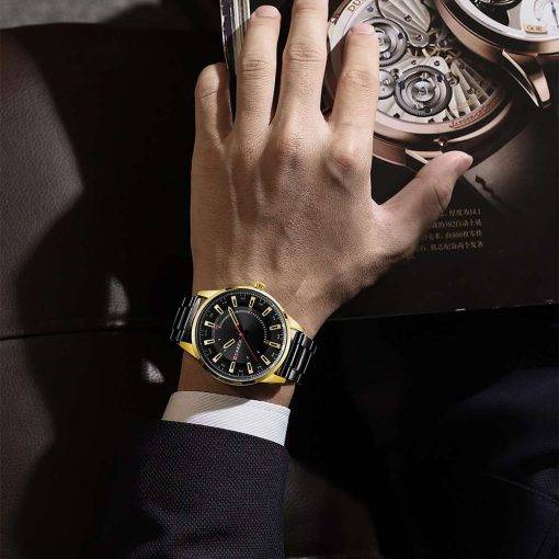 CURREN New Fashion Simple Style Men Watches Quartz Wristwatches Stainless Steel Band Clock Male Men Quartz Watches