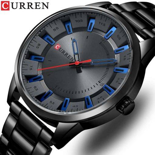 CURREN New Fashion Simple Style Men Watches Quartz Wristwatches Stainless Steel Band Clock Male Men Quartz Watches