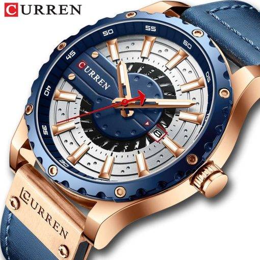 CURREN Watches Top Brand Fashion Leather Wristwatch Casual Quartz Men's Watch New Chic Luminous hands Clock Men Quartz Watches