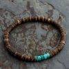 Coconut Bead Bracelet, Turquoise or Hematite, Mens Bracelet Mens Gift Mens Beaded Bracelet Bracelets Bracelets