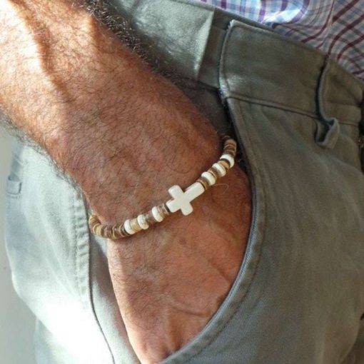 Coconut Bead Bracelet, Turquoise or Hematite, Mens Bracelet Mens Gift Mens Beaded Bracelet Bracelets Bracelets