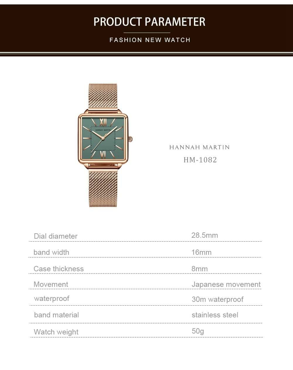 Japan Quartz Movement Green Dial Roman Square Watches Case Stanless Steel Fashion Wristwatch Ladies Rose Gold Watches For Women Japan Quartz Movement Green Dial Roman Square Watches Case Stanless Steel Fashion Wristwatch Ladies Rose Gold Watches For Women
