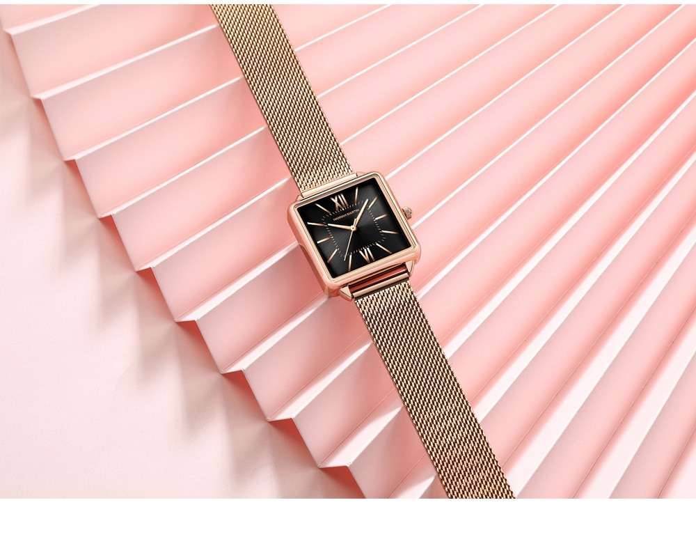 Japan Quartz Movement Green Dial Roman Square Watches Case Stanless Steel Fashion Wristwatch Ladies Rose Gold Watches For Women Japan Quartz Movement Green Dial Roman Square Watches Case Stanless Steel Fashion Wristwatch Ladies Rose Gold Watches For Women