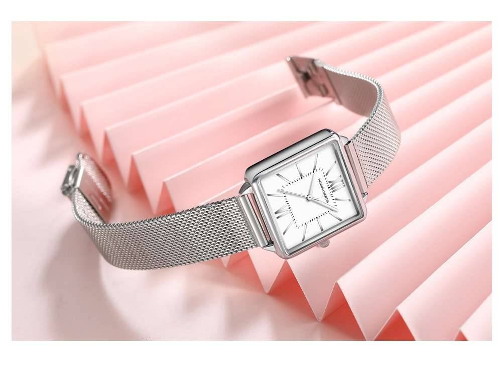 Japan Quartz Movement Green Dial Roman Square Watches Case Stanless Steel Fashion Wristwatch Ladies Rose Gold Watches For Women Japan Quartz Movement Green Dial Roman Square Watches Case Stanless Steel Fashion Wristwatch Ladies Rose Gold Watches For Women