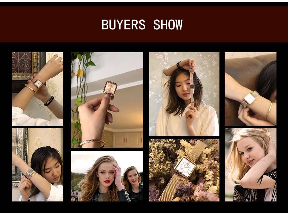 Japan Quartz Movement Green Dial Roman Square Watches Case Stanless Steel Fashion Wristwatch Ladies Rose Gold Watches For Women Japan Quartz Movement Green Dial Roman Square Watches Case Stanless Steel Fashion Wristwatch Ladies Rose Gold Watches For Women
