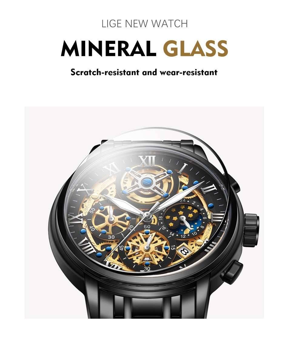 LIGE Men Watch Top Brand Original Sports Quartz Mens Watches Full Steel Waterproof Chronograph Wristwatch Men Relogio Masculino LIGE Men Watch Top Brand Original Sports Quartz Mens Watches Full Steel Waterproof Chronograph Wristwatch Men Relogio Masculino