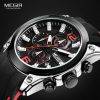 Megir Men's Chronograph Analogue Quartz Watches Fashion Rubber Strap Sport Wristwatch with Luminous Hands for Boys 2063GS-BK-1 Quartz Watches Sports & Smartwatches