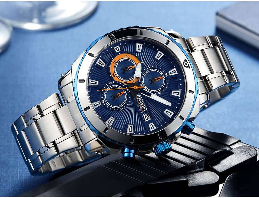 Megir Watches Men 2020 Luxury Mesh Strap Business Quartz Watch for Man Top Brand Waterproof Army Sport Wrist Watches Blue Face Megir Watches Men 2020 Luxury Mesh Strap Business Quartz Watch for Man Top Brand Waterproof Army Sport Wrist Watches Blue Face