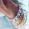 Mens bracelet set.Mens beaded bracelet Surfer style bracelet.Mens bracelet stack Stacking bracelets Stretch Boho bracelets Bracelets Bracelets