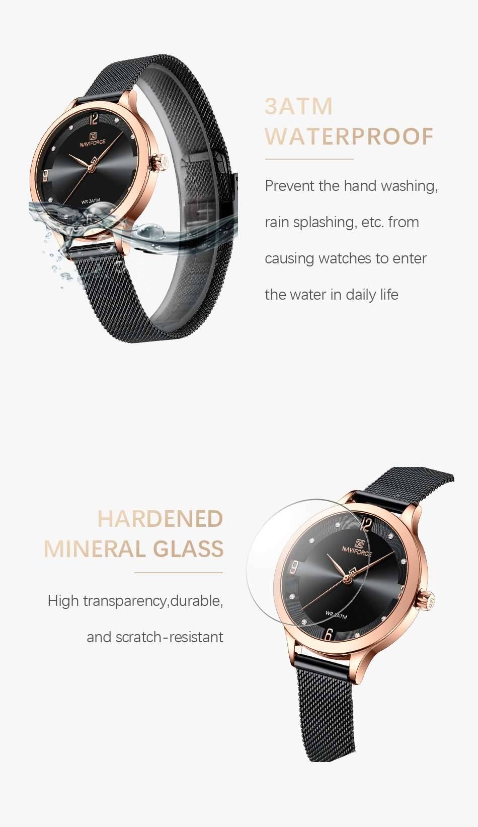 NAVIFORCE Top Brand Women Watch Luxury Fashion Quartz Watches for Women Brief Dail Elegant Waterproof Wristwatch Gift for Female NAVIFORCE Top Brand Women Watch Luxury Fashion Quartz Watches for Women Brief Dail Elegant Waterproof Wristwatch Gift for Female