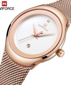 NAVIFORCE Watch Women Fashion Dress Quartz Watches Lady Stainless Steel Waterproof Wristwatch Simple Girl Clock Relogio Feminino Women Quartz Watches 