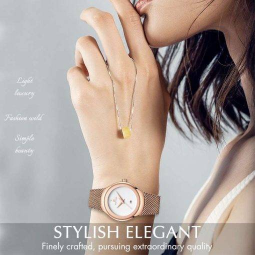 NAVIFORCE Watch Women Fashion Dress Quartz Watches Lady Stainless Steel Waterproof Wristwatch Simple Girl Clock Relogio Feminino Women Quartz Watches