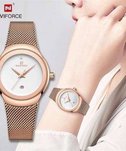 NAVIFORCE Watch Women Fashion Dress Quartz Watches Lady Stainless Steel Waterproof Wristwatch Simple Girl Clock Relogio Feminino Women Quartz Watches 