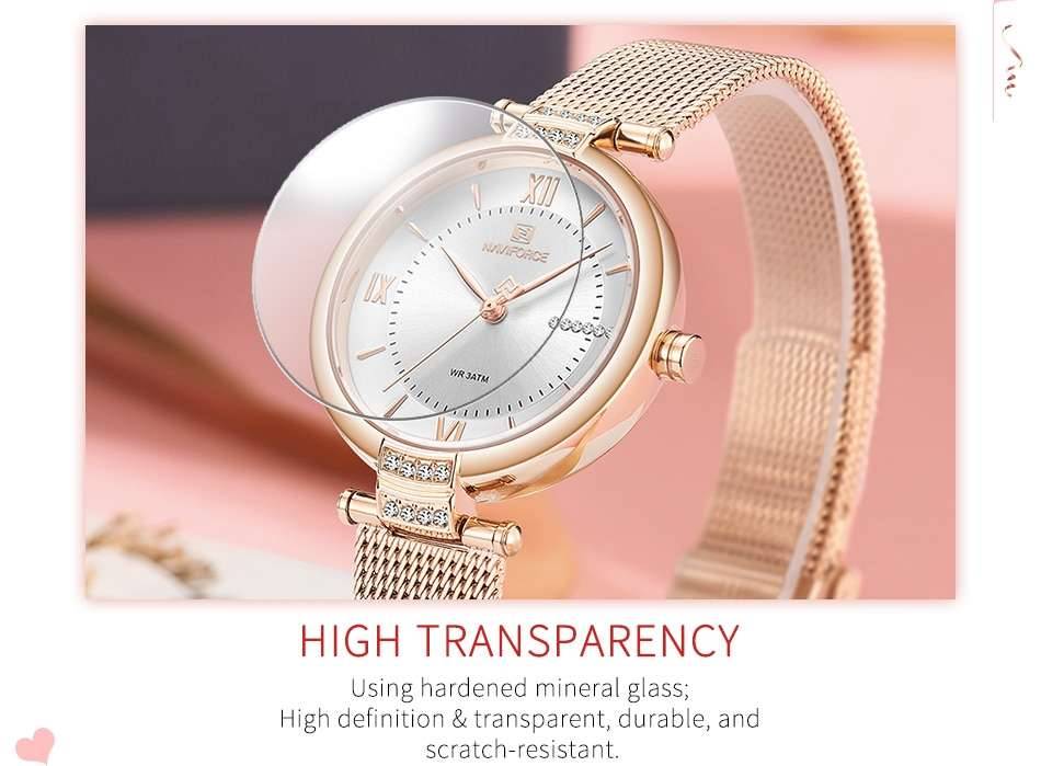 NAVIFORCE Women Watches Luxury Fashion Diamond Ladies Wristwatches Stainless Steel Mesh Strap Female Quartz Watch Girl Relogio NAVIFORCE Women Watches Luxury Fashion Diamond Ladies Wristwatches Stainless Steel Mesh Strap Female Quartz Watch Girl Relogio