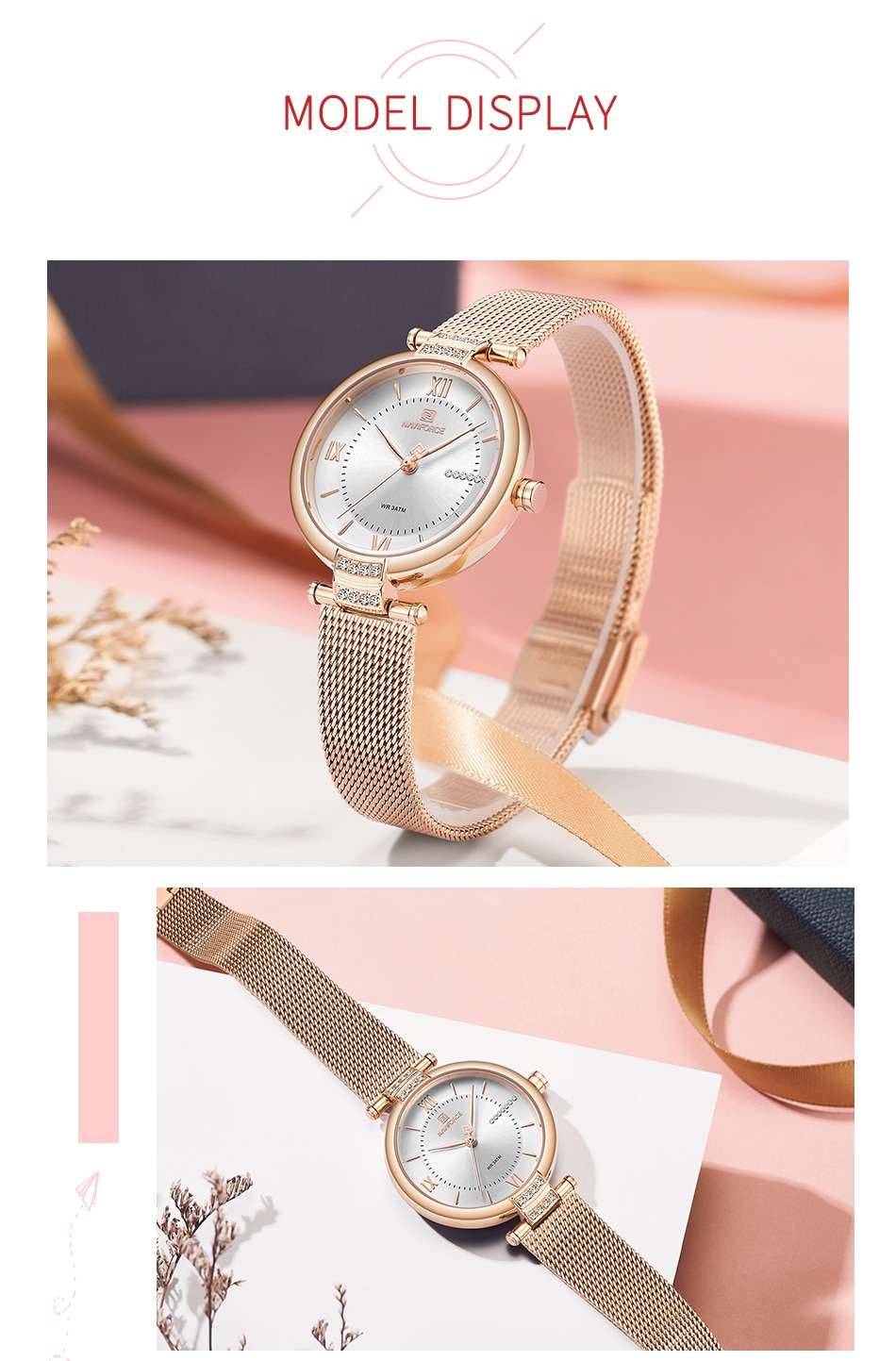 NAVIFORCE Women Watches Luxury Fashion Diamond Ladies Wristwatches Stainless Steel Mesh Strap Female Quartz Watch Girl Relogio NAVIFORCE Women Watches Luxury Fashion Diamond Ladies Wristwatches Stainless Steel Mesh Strap Female Quartz Watch Girl Relogio